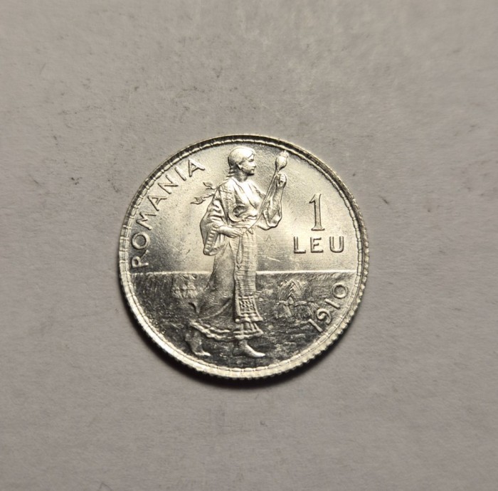 1 leu 1910 UNC Piesa de Colectie