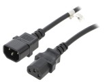 Cablu Goobay 3x0,75mm&sup2; IEC C13 - IEC C14 1,8m Negru 10A 59570