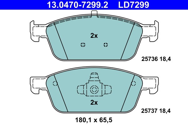 ATE 13.0470-7299.2 ATE Ceramic set placute frana,frana disc