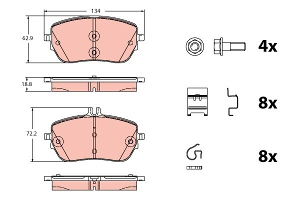 TRW GDB2330 set placute frana,frana disc