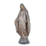 Fecioara Maria-statueta din bronz cu soclu din marmura TBA-25