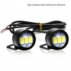 Set 2 Led-uri Auto 23mm cu Suport / 12V - 9W / GALBEN