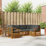 vidaXL Seturi de canapele cu pernă 20 pcs Natural și Antracit 3375387