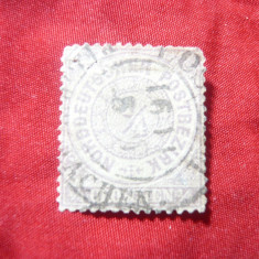 2 Timbre Germania 1869 Nord Deutscher : 1/3 (colt rotunjit) si 1/4 (defect) ,st.