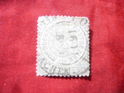 2 Timbre Germania 1869 Nord Deutscher : 1/3 (colt rotunjit) si 1/4 (defect) ,st. foto