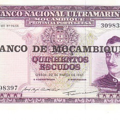 M1 - Bancnota foarte veche - Mozambic - 500 escudos - 1967