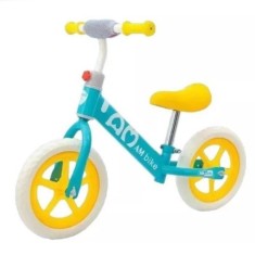 Bicicleta fara pedale, de echilibru, greutate maxma 50 kg, roti spuma EVA, diametru roata 25 cm, galben/turcoaz
