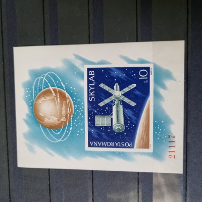 Romania MNH 1974 - Cosmos Cosmonautica Skylab - colita nedantelata - LP 868 foto