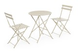 Cumpara ieftin Set mobilier gradina masa, 2 scaune otel crem gypsum Austin 41x46x80x44h1(x2); &oslash;60x71h