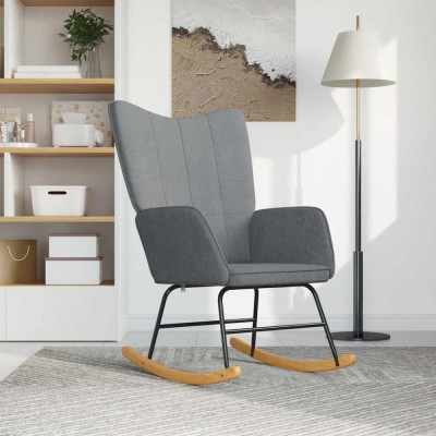 Scaun balansoar, gri deschis, material textil foto