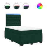 Cumpara ieftin Pat box spring cu saltea, verde inchis, 120x190 cm, catifea