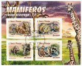 S. TOME E PRINCIPE 2016 - Fauna africana, Mamifere / set complet - colita+bloc, Stampilat