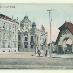 cp Timisoara : Templul Evreiesc (Zsido templom) - circulata 1913, timbru