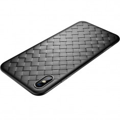 Husa TPU iPhone XS Max 6.5&amp;#039;&amp;#039; Woven Pattern Neagra Rock foto