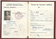 Carnet de muncitor calificat Flamura Rosie Sibiu 1962 foto