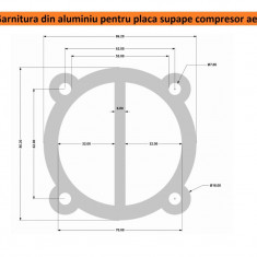 Garnitura aluminiu cilindru cap compresor 65mm 85x85mm CH095 Mod.18