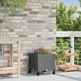 Cumpara ieftin Ghiveci de gradina cu roti Gri deschis 40 x 40 x 44 cm PP