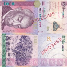 Capul Verde Cape Verde 1000 Escudos 2007 Specimen UNC