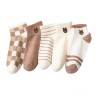 Set 5 perechi de sosete pentru dama, SS088, Crem/Maro, marime universala (35-39)