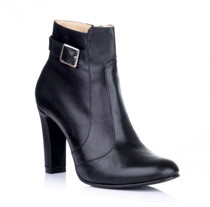 Botine piele naturala Clara Negru - sau Orice Culoare