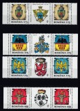 ROMANIA 2008 LP 1816 INSEMNE HERALDICE ROMANESTI SERIE+SERIE CU VINIETA MNH