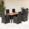 vidaXL Set mobilier de grădină cu perne, 7 piese, negru, poliratan 3212236