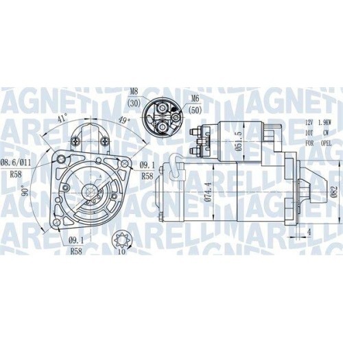 Electromotor Opel Astra H, Astra J, Insignia, Vectra C, Zafira; Saab 9-3, 9-5, 1.9 CDTI, 2.0 BiTurbo CDTI, 2.0 CDTI, 1.9 TiD, 1.9 TTiD, 2.0 TTiD, MAG