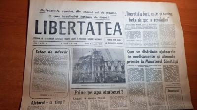 ziarul libertatea 9 ianuarie 1990- articole si foto despre revolutie foto