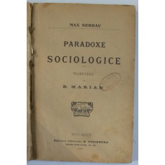 PARADOXE SOCIOLOGICE de MAX NORDAU , 1905