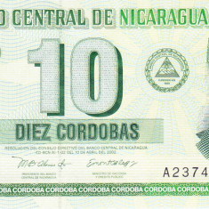 Bancnota Nicaragua 10 Cordobas 2002 - P191 UNC