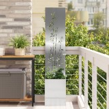 vidaXL Ghiveci de Grădină cu Panou Decorativ Argintiu 32 x 140 cm