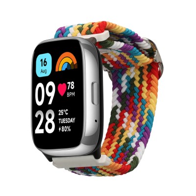 Curea Kwmobile pentru Xiaomi Redmi Watch 3 Active, Multicolor, Nylon, KWM000025FI002C foto