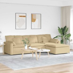 vidaXL Canapea modulară cu taburet și perne, gri-verzui 3321081