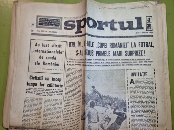 ziarul sportul 4 martie 1968 - cupa romaniei la fotbal