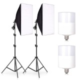 Cumpara ieftin Set de lumini pentru studio cu 2 softbox + becuri 2 x 20W Andoer