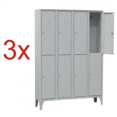 3x VESTIAR METALIC CU PICIOARE SI 8 USI 116/08S, 1200x500x1800 mm (LxlxH), Italia