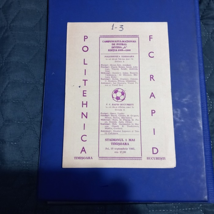 Program Poli Timisoara - Rapid