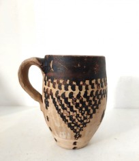 Vas ceramic de lut ars nezmaltuit din Africa de Nord (Kabylie) - vechi, vintage