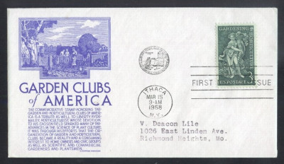 United States 1958 Gardening FDC K.567 foto