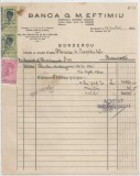 Romania, Banca G.M. Eftimiu &amp; Co, Borderou (II), Bucuresti, 1942