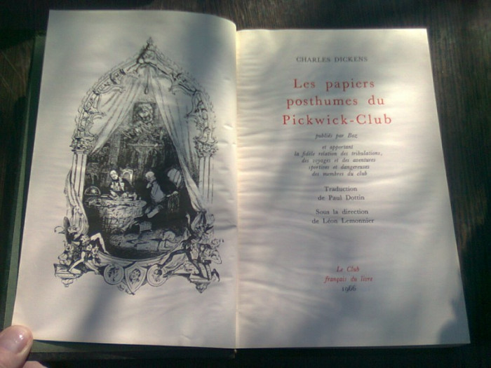 LES PAPIERS POSTHUMES DU PICKWICK-CLUB - CHARLES DICKENS (CARTE IN LIMBA FRANCEZA)