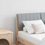 VidaXL Tăblie tapițată Gri deschis 120 cm Lemn de pin masiv 879239