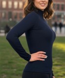 Bluza damă tip maletă din bumbac cu elastan, Slim Fit - Confort și stil pentru orice ocazie - XL - Bleumarin