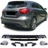 Difuzor sportiv posterior cu tevi de esapament cromate, potrivit pentru Mercedes A-Class W176 din 15 Performance AutoTuning