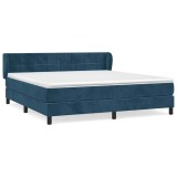 Cumpara ieftin Pat box spring cu saltea, albastru inchis, 180x200 cm, catifea