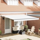 Cumpara ieftin Copertină manuală retractabilă Alb 400x300 cm
