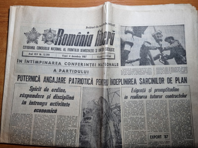 romania libera 4 decembrie 1987-articol orasul resita foto