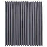 Draperie opaca, gri, 290 x 245 cm, cu carlige