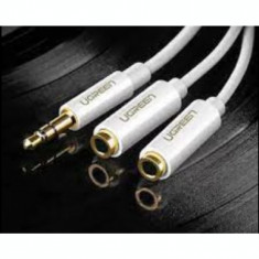 Cablu audio Ugreen stereo 3.5 mm jack la 2 x 3.5 mm jack 0.25 m alb 10739