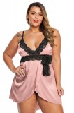 R633P-58 Lenjerie babydoll asimetrica cu insertii din dantela